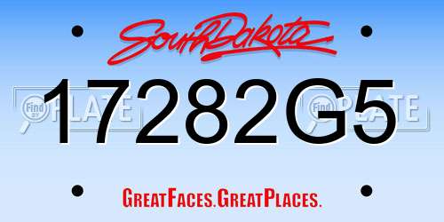 17282G5 South Dakota License Plate
