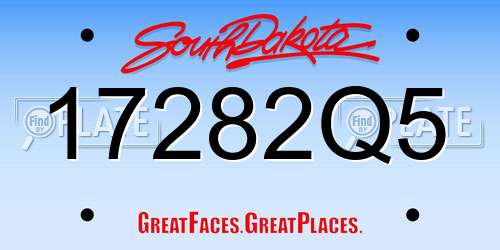 17282Q5 South Dakota License Plate