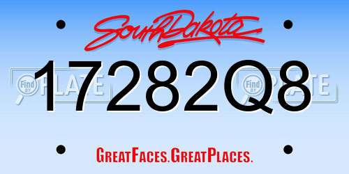 17282Q8 South Dakota License Plate