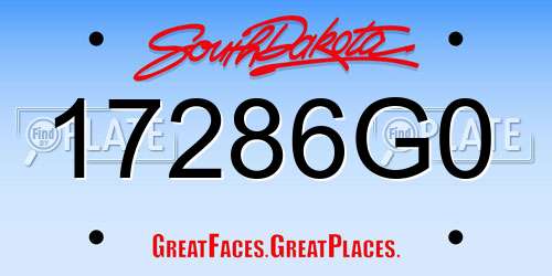 17286G0 South Dakota License Plate
