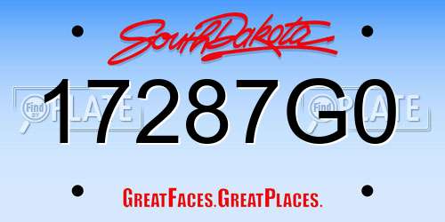 17287G0 South Dakota License Plate