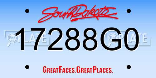 17288G0 South Dakota License Plate