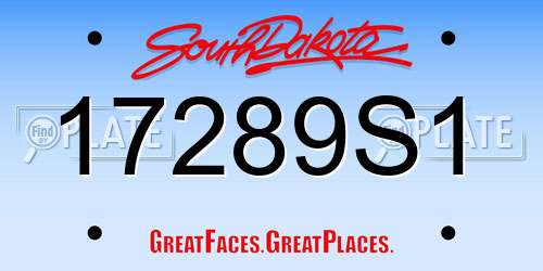 17289S1 South Dakota License Plate