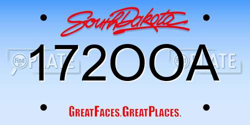 172OOA South Dakota License Plate
