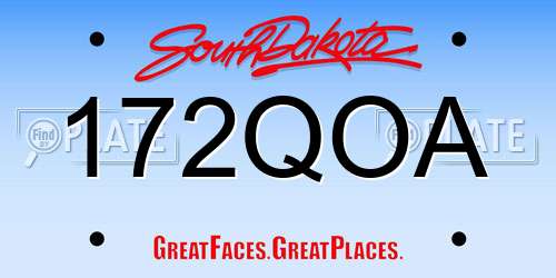 172QOA South Dakota License Plate