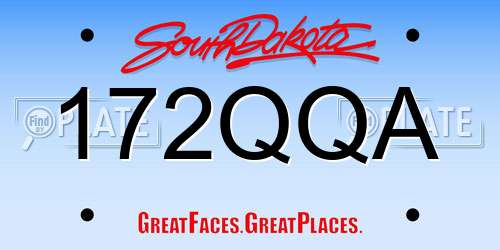 172QQA South Dakota License Plate