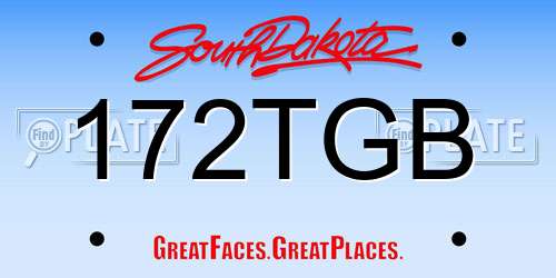 172TGB South Dakota License Plate