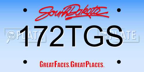 172TGS South Dakota License Plate
