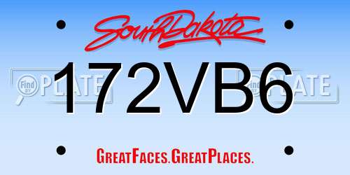 172VB6 South Dakota License Plate
