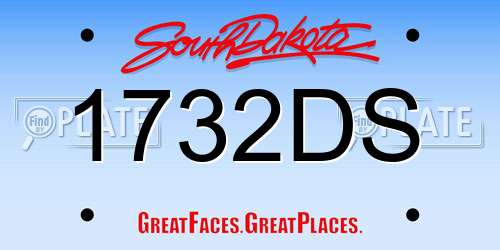 1732DS South Dakota License Plate