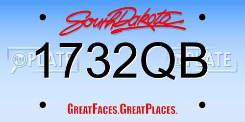 1732QB South Dakota License Plate