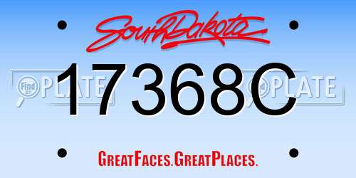 17368C South Dakota License Plate