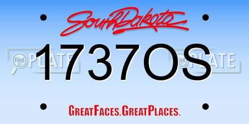 1737OS South Dakota License Plate
