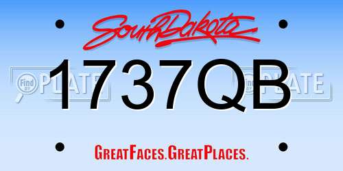 1737QB South Dakota License Plate