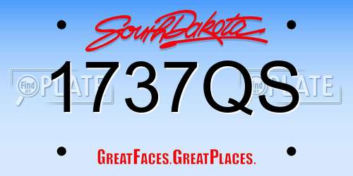 1737QS South Dakota License Plate