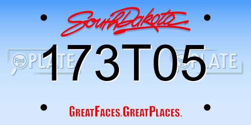 173T05 South Dakota License Plate