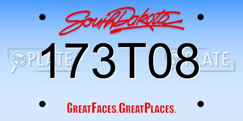 173T08 South Dakota License Plate
