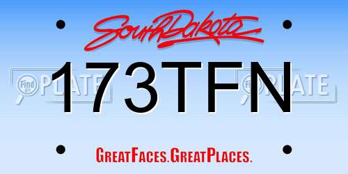 173TFN South Dakota License Plate