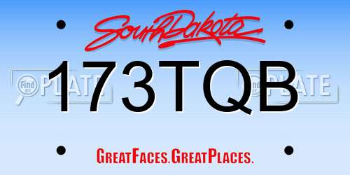 173TQB South Dakota License Plate