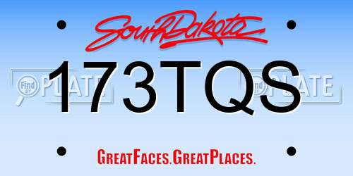 173TQS South Dakota License Plate