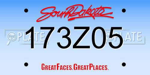 173Z05 South Dakota License Plate