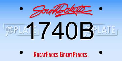 1740B South Dakota License Plate