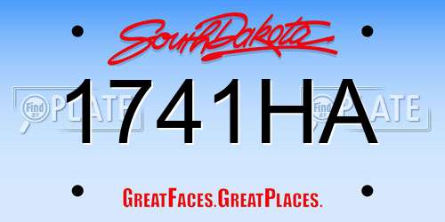 1741HA South Dakota License Plate