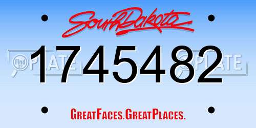 1745482 South Dakota License Plate