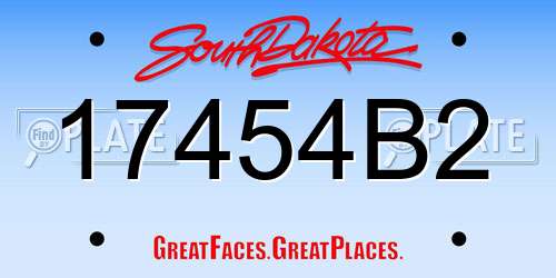 17454B2 South Dakota License Plate