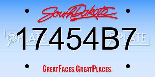 17454B7 South Dakota License Plate