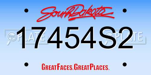17454S2 South Dakota License Plate