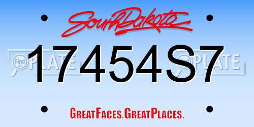 17454S7 South Dakota License Plate