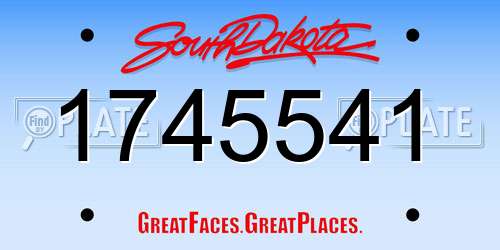 1745541 South Dakota License Plate