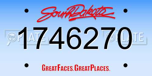 1746270 South Dakota License Plate