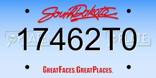 17462T0 South Dakota License Plate
