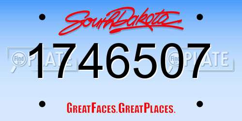 1746507 South Dakota License Plate