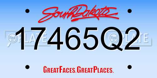 17465Q2 South Dakota License Plate