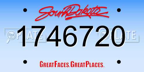 1746720 South Dakota License Plate