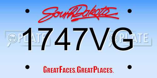 1747VG South Dakota License Plate