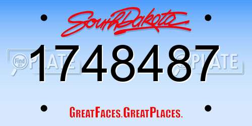 1748487 South Dakota License Plate