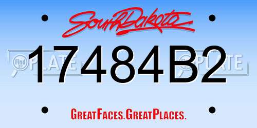 17484B2 South Dakota License Plate