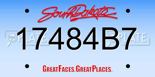 17484B7 South Dakota License Plate
