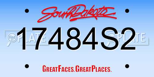 17484S2 South Dakota License Plate