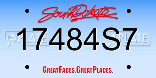 17484S7 South Dakota License Plate