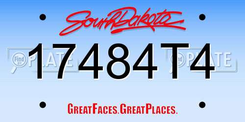 17484T4 South Dakota License Plate