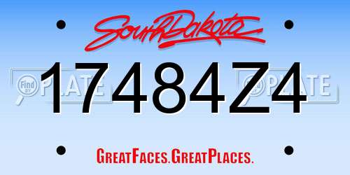17484Z4 South Dakota License Plate