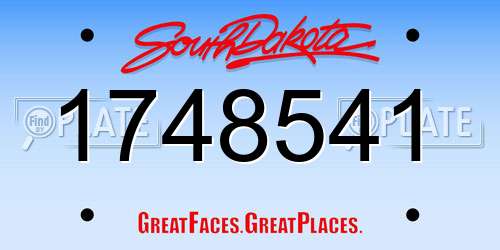 1748541 South Dakota License Plate