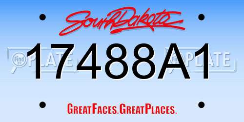 17488A1 South Dakota License Plate