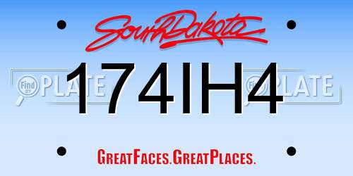 174IH4 South Dakota License Plate