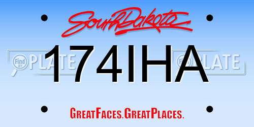 174IHA South Dakota License Plate